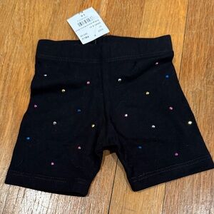 Black Shorts with Multicolored Rhinestones